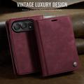 Custodia a portafoglio in pelle di vitello con blocco RFID iPhone Duo Caseme 033 - Rossa