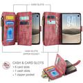 Custodia a Portafoglio Multifunzionale Caseme C30 per iPhone Duo - Rossa