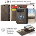 Custodia a portafoglio staccabile 2 in 1 iPhone Duo Caseme C49 - Compatibile con MagSafe, RFID - Caffè