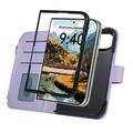 Custodia a portafoglio trapuntata lusso per iPhone Duo - Viola
