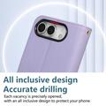 Custodia a portafoglio trapuntata lusso per iPhone Duo - Viola