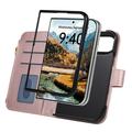 Custodia a portafoglio trapuntata lusso per iPhone Duo - Oro rosa