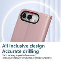 Custodia a portafoglio trapuntata lusso per iPhone Duo - Oro rosa