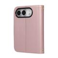 Custodia a portafoglio trapuntata lusso per iPhone Duo - Oro rosa