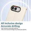 Custodia a portafoglio trapuntata lusso per iPhone Duo - Bianca