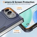 Custodia magnetica per iPhone Duo con protezione per lo schermo in vetro temperato e protezione per l\'obiettivo della fotocamera - Blu