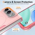 Custodia magnetica per iPhone Duo con protezione per lo schermo in vetro temperato e protezione per l\'obiettivo della fotocamera - Rosa