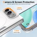 Custodia magnetica per iPhone Duo con protezione per lo schermo in vetro temperato e protezione per l\'obiettivo della fotocamera - Bianca