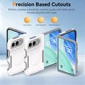 Custodia magnetica per iPhone Duo con protezione per lo schermo in vetro temperato e protezione per l\'obiettivo della fotocamera - Bianca