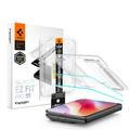 Protezione dello schermo in vetro temperato iPhone Duo Spigen Glas.tR EZ Fit Pro - 2 Pezzi. - Trasparente