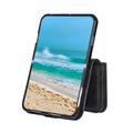Custodia a portafoglio per iPhone Duo con 8 scomparti per carte e cinturino da polso - Nera