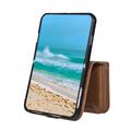 Custodia a portafoglio per iPhone Duo con 8 scomparti per carte e cinturino da polso - Marrone
