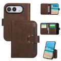 Custodia a portafoglio per iPhone Duo con 8 scomparti per carte e cinturino da polso - Colore caffè