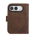 Custodia a portafoglio per iPhone Duo con 8 scomparti per carte e cinturino da polso - Colore caffè