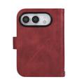 Custodia a portafoglio per iPhone Duo con 8 scomparti per carte e cinturino da polso - Rossa