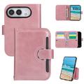 Custodia a portafoglio per iPhone Duo con 8 scomparti per carte e cinturino da polso - Oro rosa