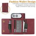 Custodia portafoglio a tre ante con chiusura magnetica per iPhone Duo - Rossa