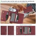 Custodia portafoglio a tre ante con chiusura magnetica per iPhone Duo - Rossa