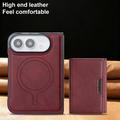 Custodia portafoglio a tre ante con chiusura magnetica per iPhone Duo - Rossa