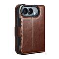 Custodia in pelle a portafoglio iPhone Duo Qialino Classic - Marrone Scuro