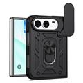 Custodia ibrida con anello rotante e protezione per fotocamera per iPhone Duo - Nera
