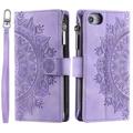 Custodia a portafoglio per iPhone 16e serie Mandala - Viola