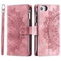 Custodia a portafoglio per iPhone 16e serie Mandala - Rosa Oro