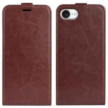 Custodia Flip Verticale con Slot per Schede per iPhone 16e - Marrone