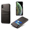 Custodia in Plastica Rivestita KSQ per iPhone X/XS con Tasche per Carte - Nera