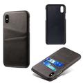 Custodia in Plastica Rivestita KSQ per iPhone X/XS con Tasche per Carte - Nera