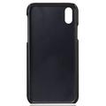 Custodia in Plastica Rivestita KSQ per iPhone X/XS con Tasche per Carte - Nera