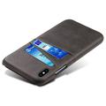 Custodia in Plastica Rivestita KSQ per iPhone X/XS con Tasche per Carte - Nera