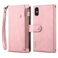 Custodia a portafoglio con cerniera e cinturino da polso Esseble per iPhone X/XS