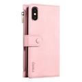 Custodia a portafoglio con cerniera e cinturino da polso Esseble per iPhone X/XS - Rosa