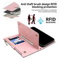 Custodia a portafoglio con cerniera e cinturino da polso Esseble per iPhone X/XS - Rosa