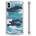 Custodia ibrida per iPhone XS Max - Blu mimetico