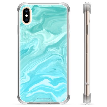 Custodia ibrida per iPhone X / iPhone XS - Marmo blu