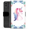 Custodia a Portafoglio Premium per iPhone X / iPhone XS - Unicorno