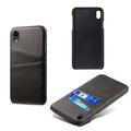 Custodia in Plastica Rivestita KSQ per iPhone XR con Tasche per Carte - Nera