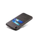 Custodia in Plastica Rivestita KSQ per iPhone XR con Tasche per Carte - Nera