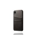 Custodia in Plastica Rivestita KSQ per iPhone XR con Tasche per Carte - Nera