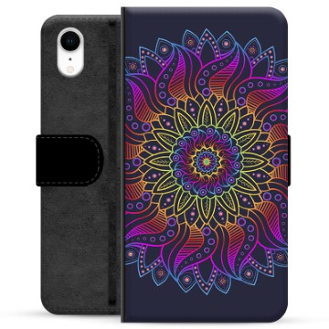 Custodia a Portafoglio Premium per iPhone XR - Mandala Colorato