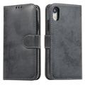 Custodia a portafoglio 2 in 1 in stile vintage per iPhone XR con coperchio rimovibile