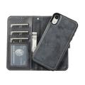 Custodia a portafoglio 2 in 1 in stile vintage per iPhone XR con coperchio rimovibile