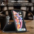Custodia a portafoglio 2 in 1 in stile vintage per iPhone XR con coperchio rimovibile