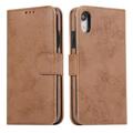 Custodia a portafoglio 2 in 1 in stile vintage per iPhone XR con coperchio rimovibile