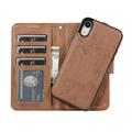 Custodia a portafoglio 2 in 1 in stile vintage per iPhone XR con coperchio rimovibile