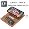 Custodia a portafoglio 2 in 1 in stile vintage per iPhone XR con coperchio rimovibile