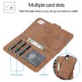 Custodia a portafoglio 2 in 1 in stile vintage per iPhone XR con coperchio rimovibile
