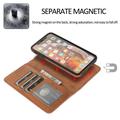Custodia a portafoglio 2 in 1 in stile vintage per iPhone XS Max con coperchio rimovibile - Marrone